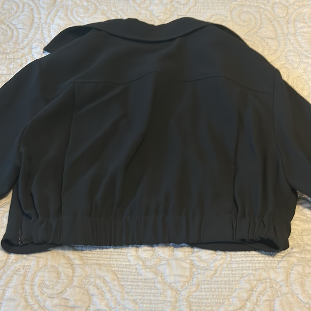 NWT ZARA PLEATED CROP TOP, Black, Size XXL - Picture 9 of 16